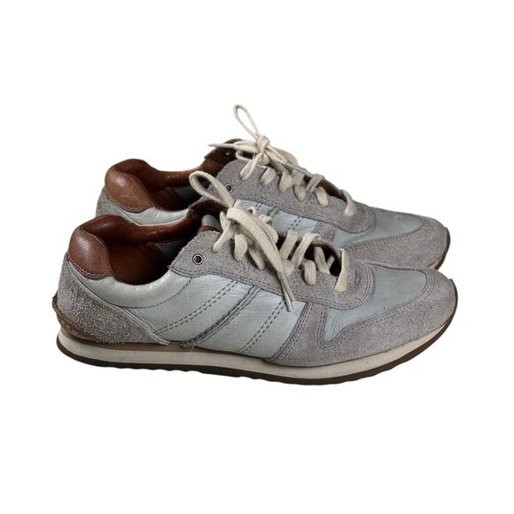 Frye Kane Runner Shoes Women's Sz 8‎ M Suede / Leather Sneakers in Gray & Blue - Picture 1 of 16
